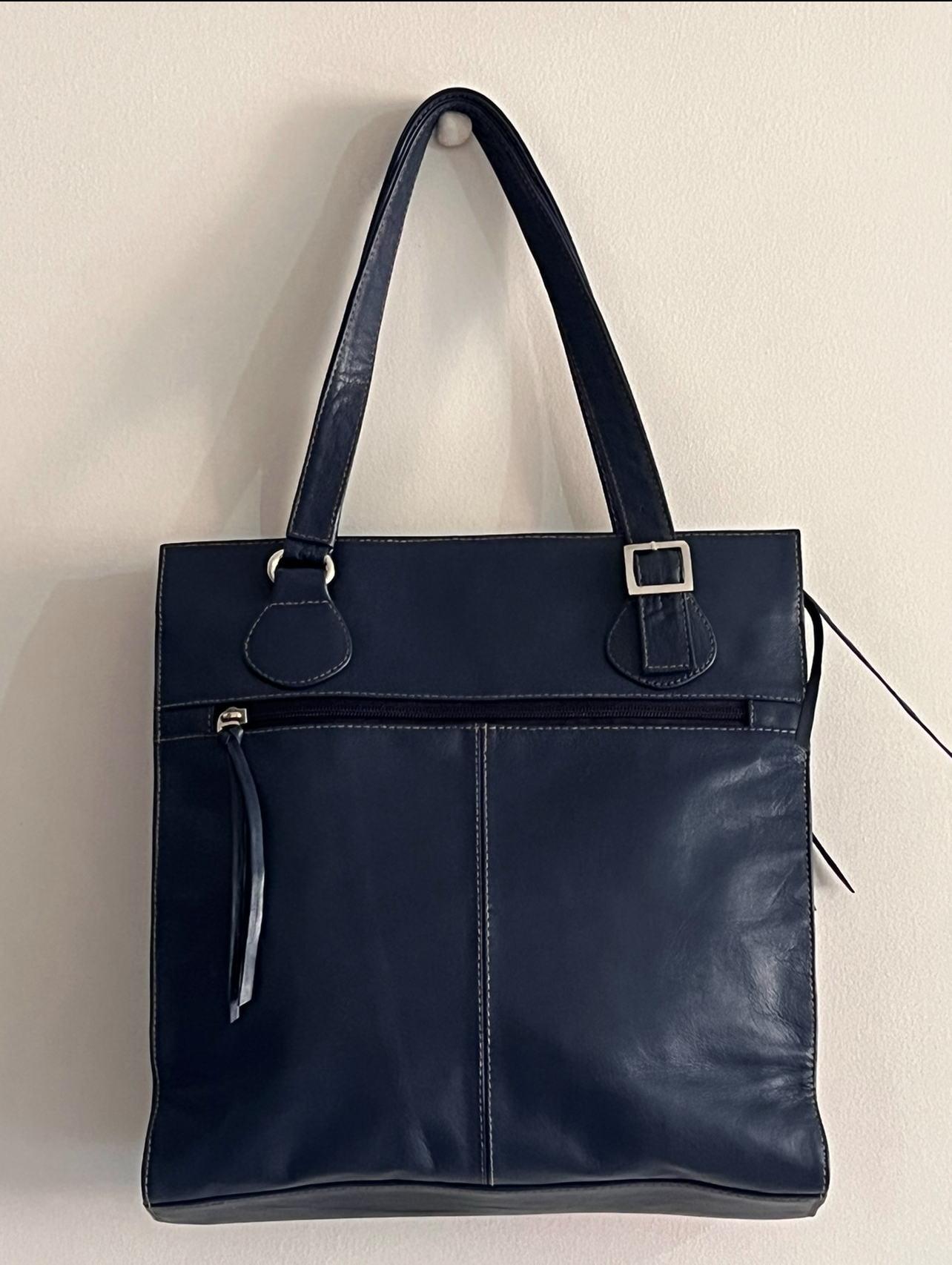Amazon.com: Emma Leather Satchel - Navy Blue, Small Crossbody Leather Bag, Blue  Leather Purse, Zipper Leather Pocket, Handmade Leather Bag : Handmade  Products