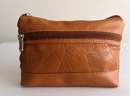 Cosmetic Bag- Brown with Local Colombian Design
