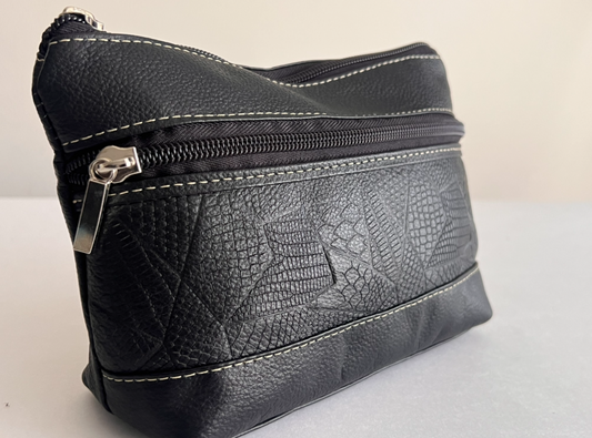 Cosmetic Bag- Black with Native Colombian Design