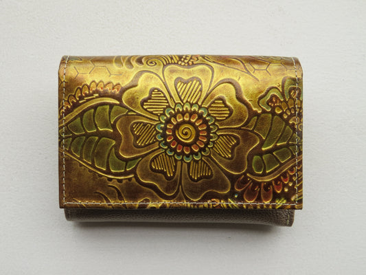 Women's Gold Leather Wallet